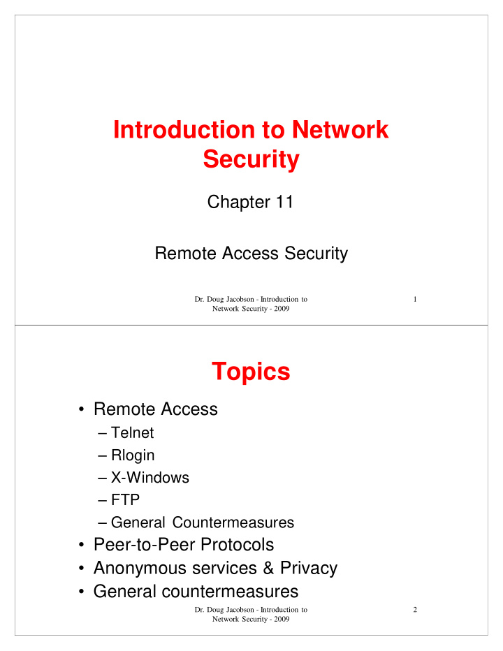 introduction to network security security