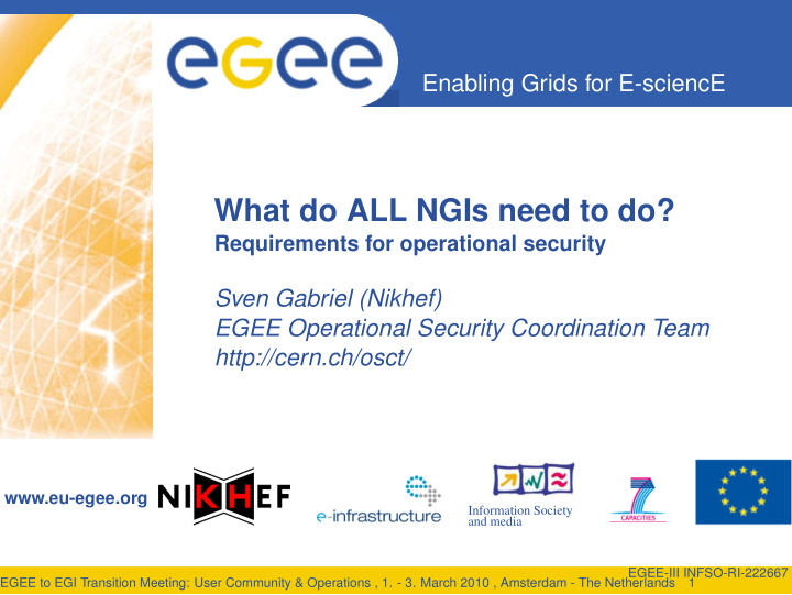 what do all ngis need to do