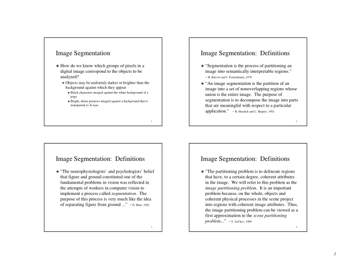 image segmentation image segmentation definitions