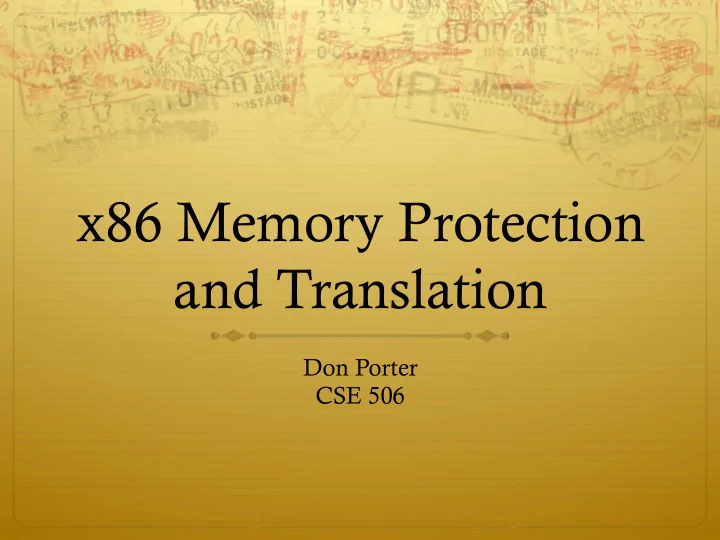 x86 memory protection and translation