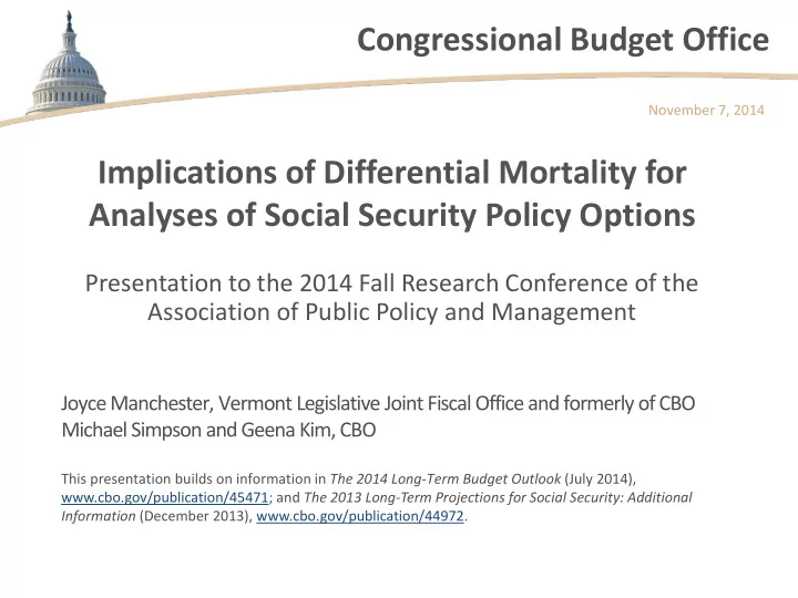 congressional budget office