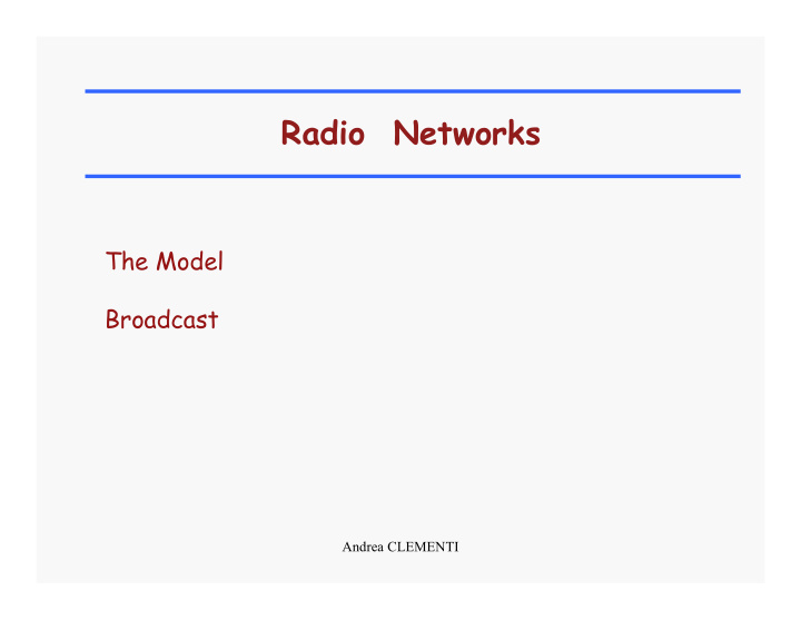radio networks