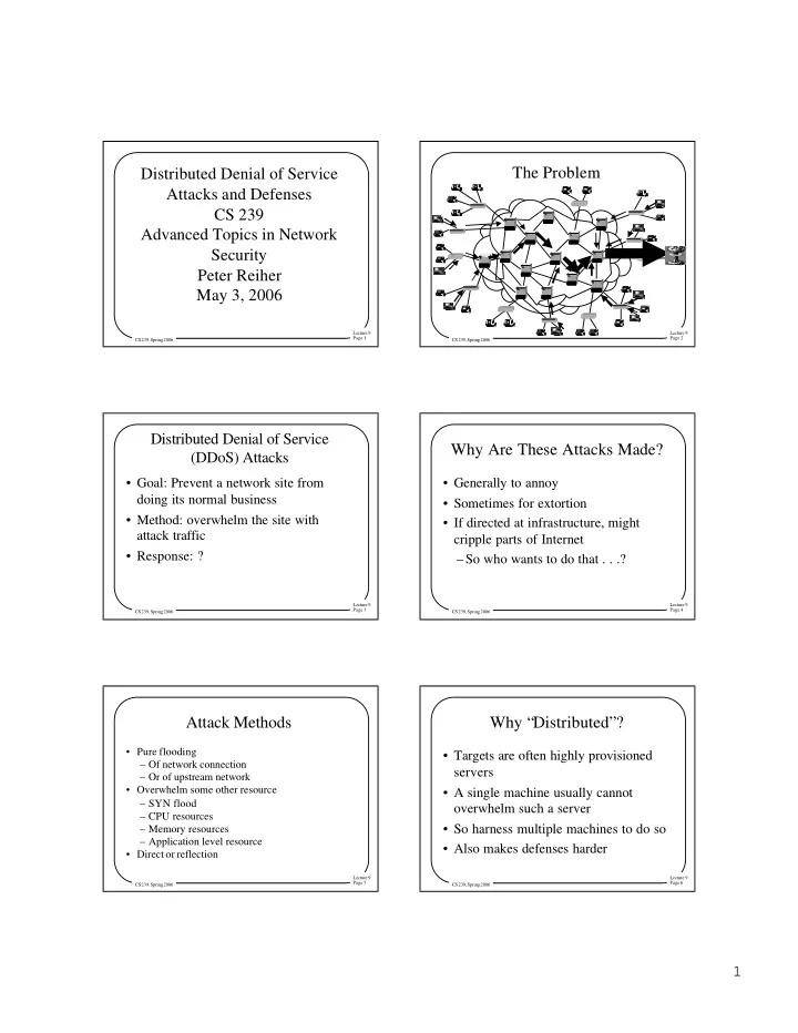 the problem distributed denial of service attacks and