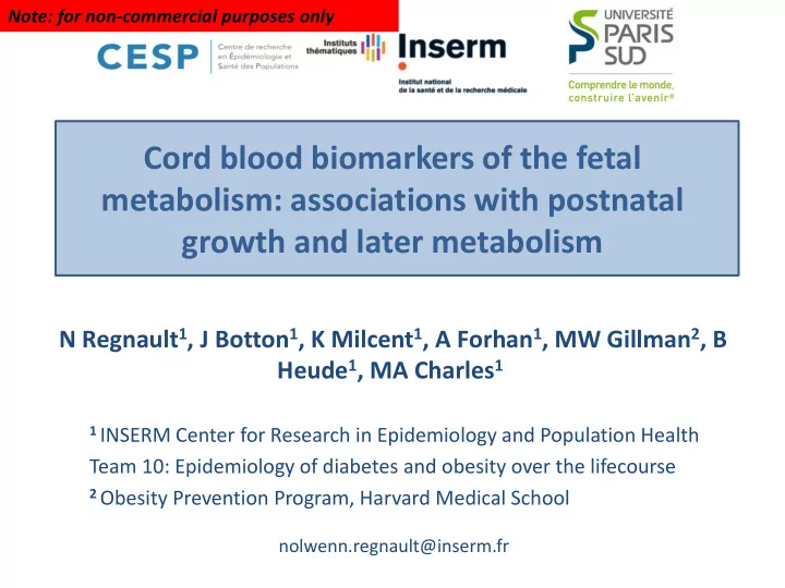 1 inserm center for research in epidemiology and