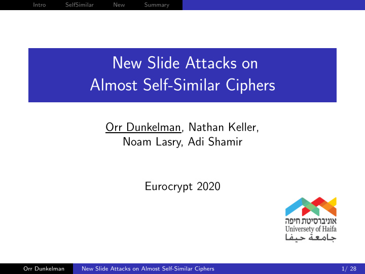 new slide attacks on almost self similar ciphers