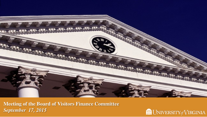 meeting of the board of visitors finance committee