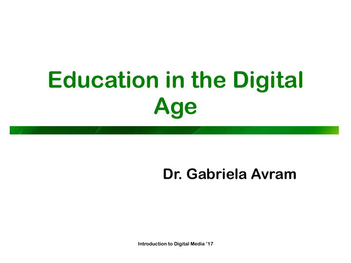 education in the digital age