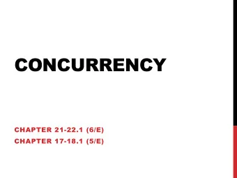 CONCURRENCY  CHAPTER 21-22.1 (6/E)  CHAPTER 17-18.1 (5/E)  LECTURE OUTLINE    Errors in the