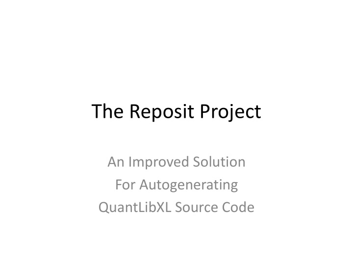 the reposit project