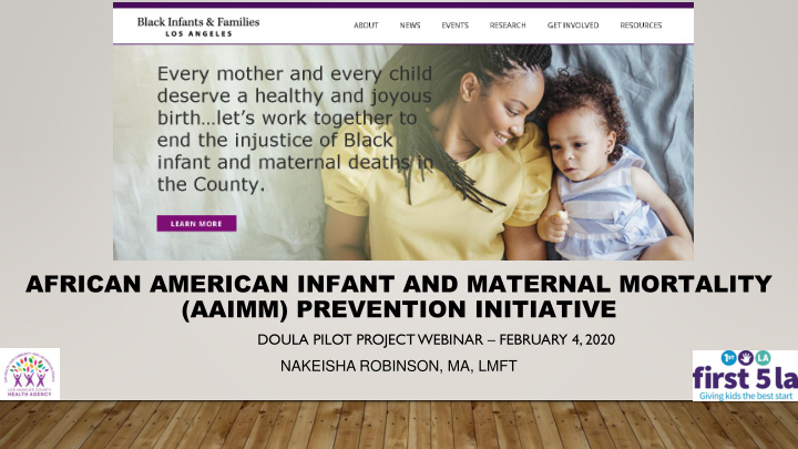 african american infant and maternal mortality