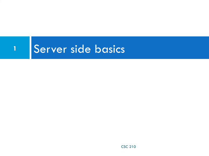 server side basics