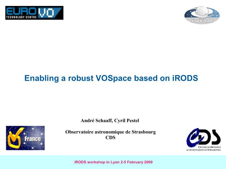 enabling a robust vospace based on irods