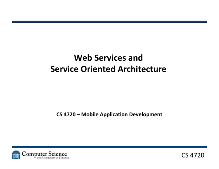 web services and service oriented architecture