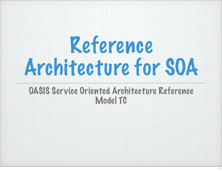 reference architecture for soa