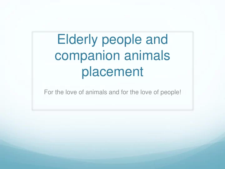 companion animals