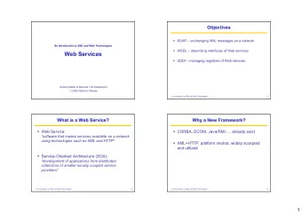 Web Services  Web Services  UDDI  managing registries of Web services  Anders Mller &amp;