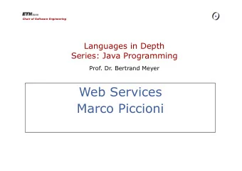Marco Piccioni  Whats a web service?  A software system designed to support interoperable