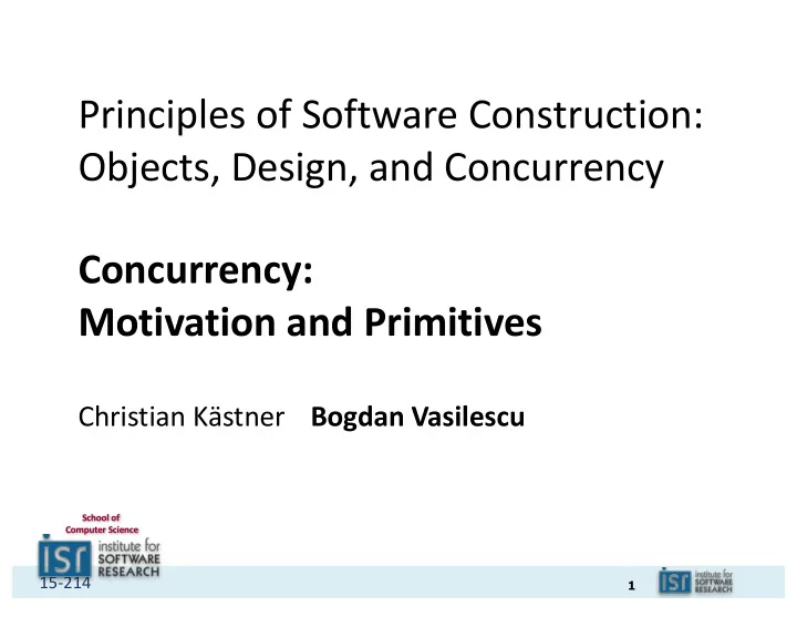 principles of software construction objects design and