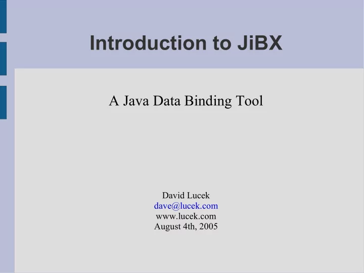 introduction to jibx