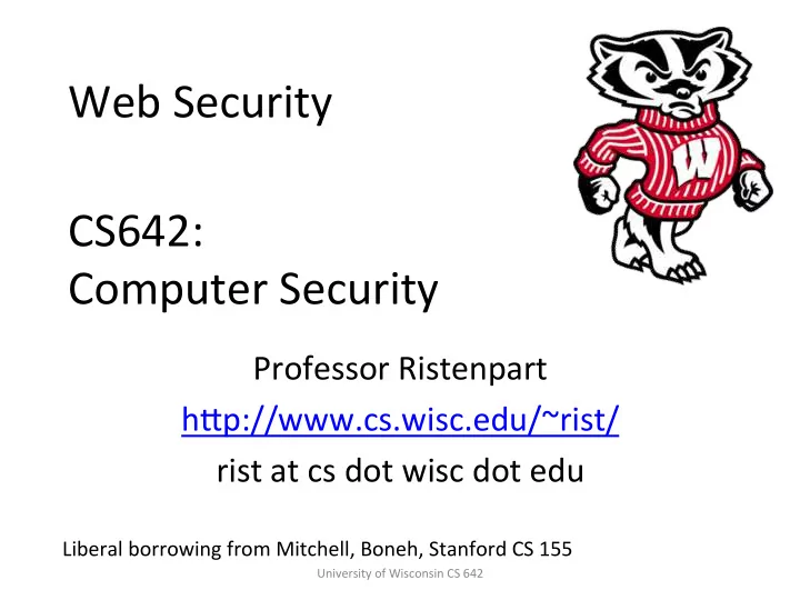 web security cs642 computer security