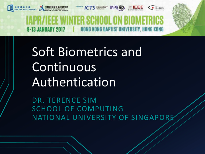 soft biometrics and continuous authentication