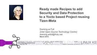 Ready made Recipes to add  Security and Data Protection  to a Yocto based Project reusing