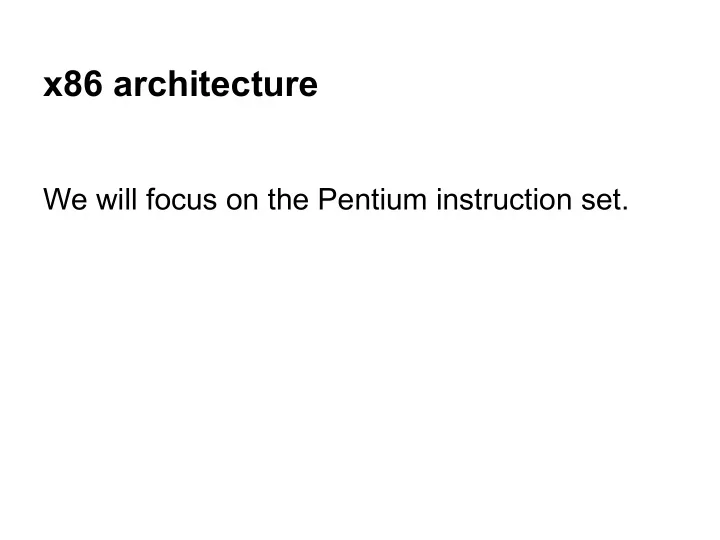 x86 architecture