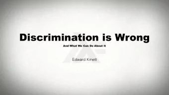 What?  Discrimination is a generalization of sorting and partitioning that can  be defined
