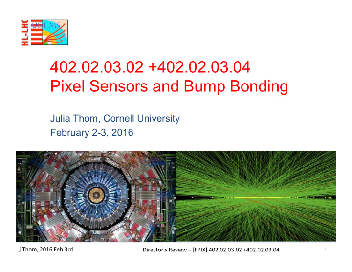 402 02 03 02 402 02 03 04 pixel sensors and bump bonding