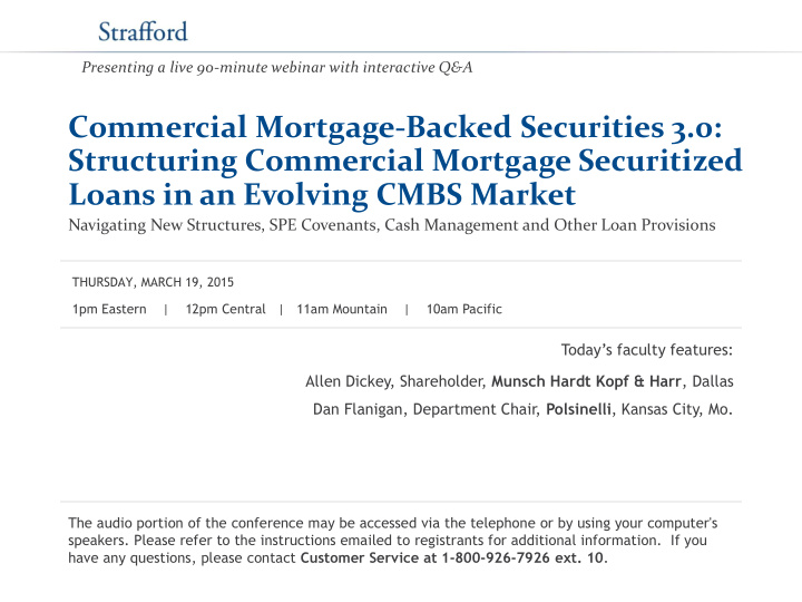 commercial mortgage backed securities 3 0 structuring