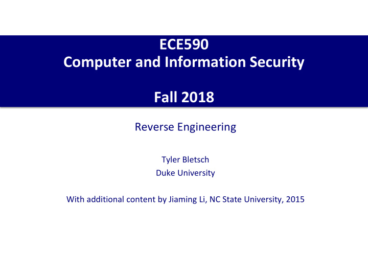 ece590 computer and information security fall 2018