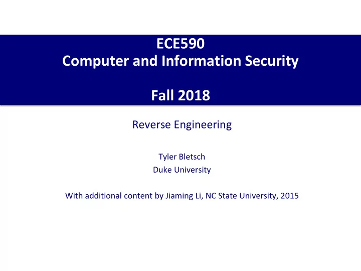 ece590 computer and information security fall 2018