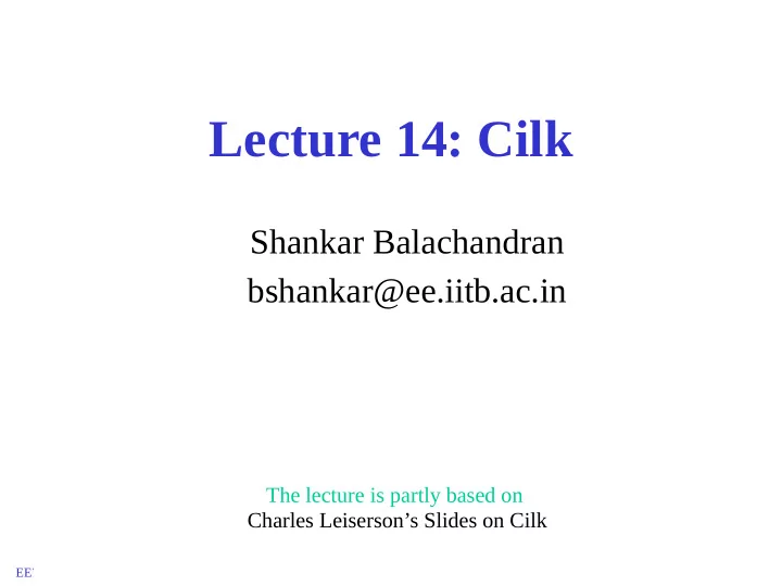 lecture 14 cilk