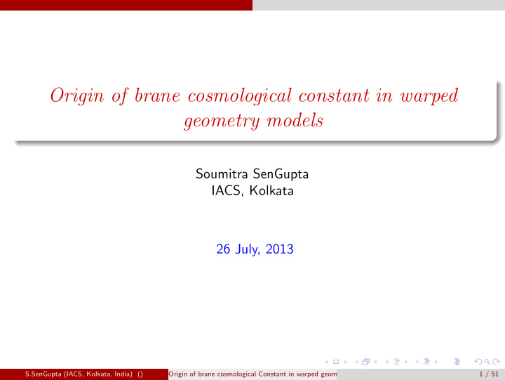 origin of brane cosmological constant in warped geometry