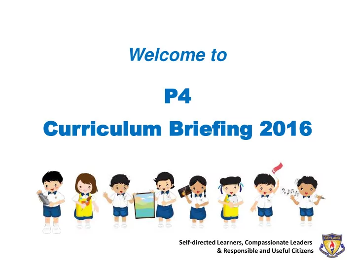 p4 p4 cur curriculum riculum briefing briefing 2016 2016