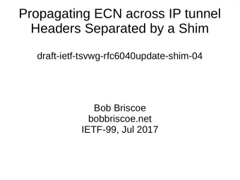 Propagating ECN across IP tunnel  Headers Separated by a Shim