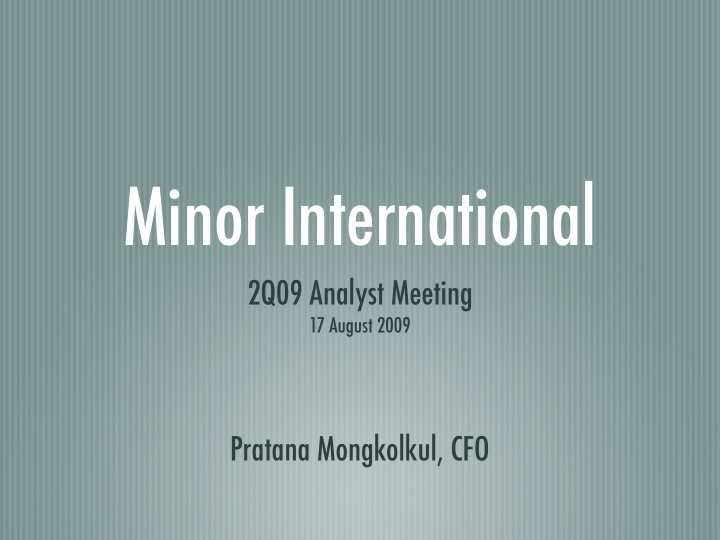 minor international