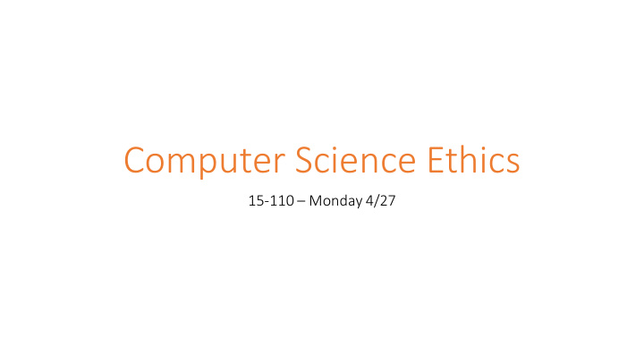 computer science ethics