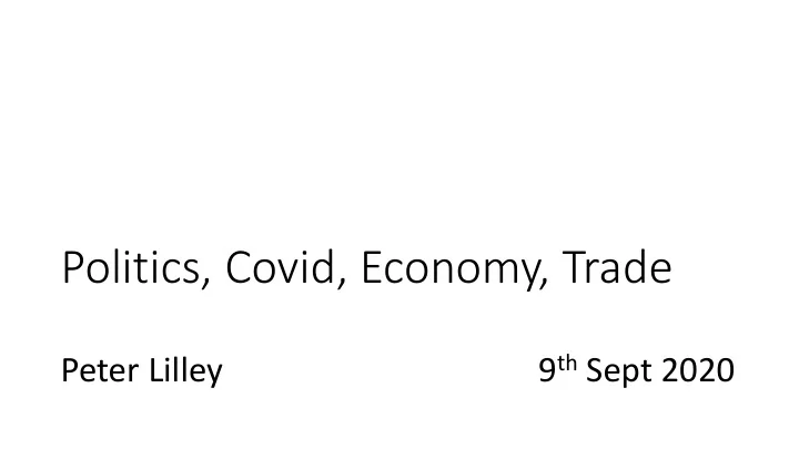 politics covid economy trade
