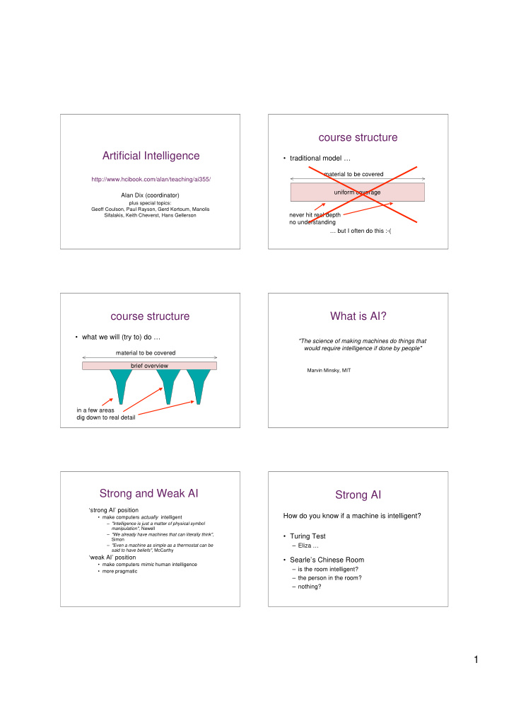 course structure artificial intelligence