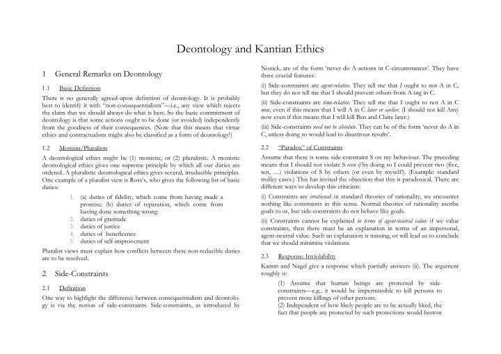 deontology and kantian ethics
