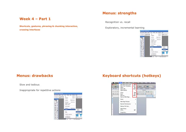 menus strengths week 4 part 1
