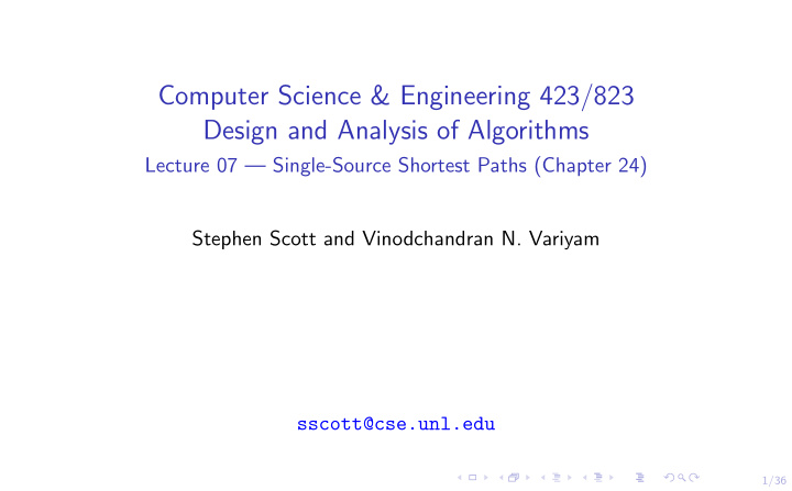computer science engineering 423 823 design and analysis
