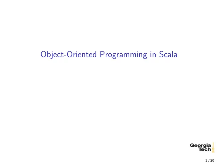 object oriented programming in scala