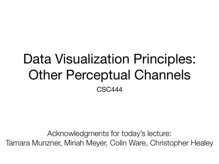 data visualization principles other perceptual channels