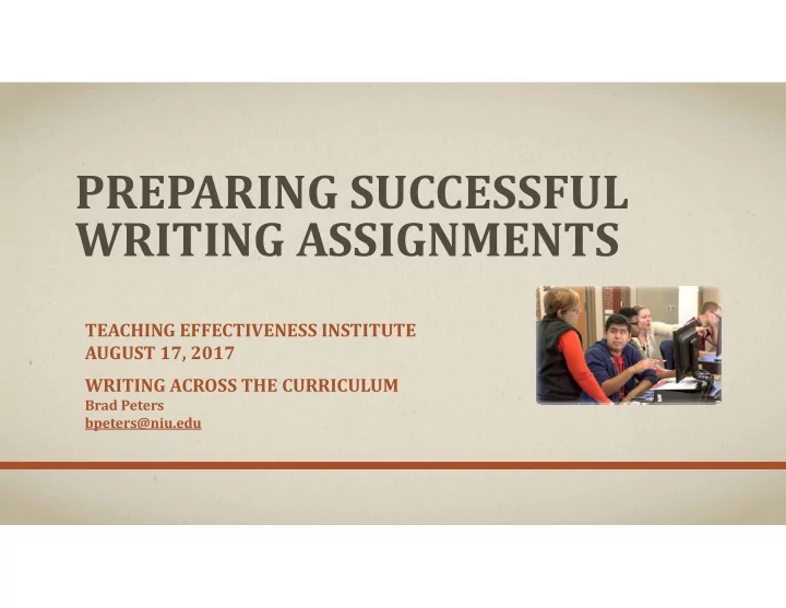 preparing successful writing assignments