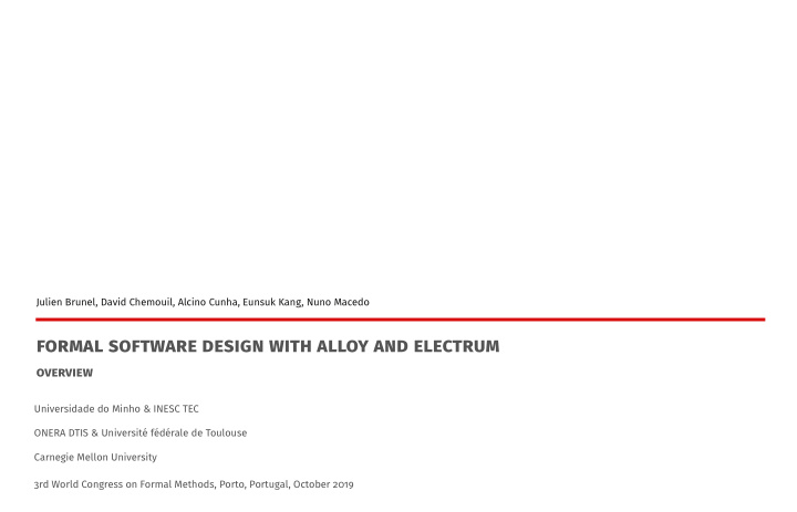 formal software design with alloy and electrum