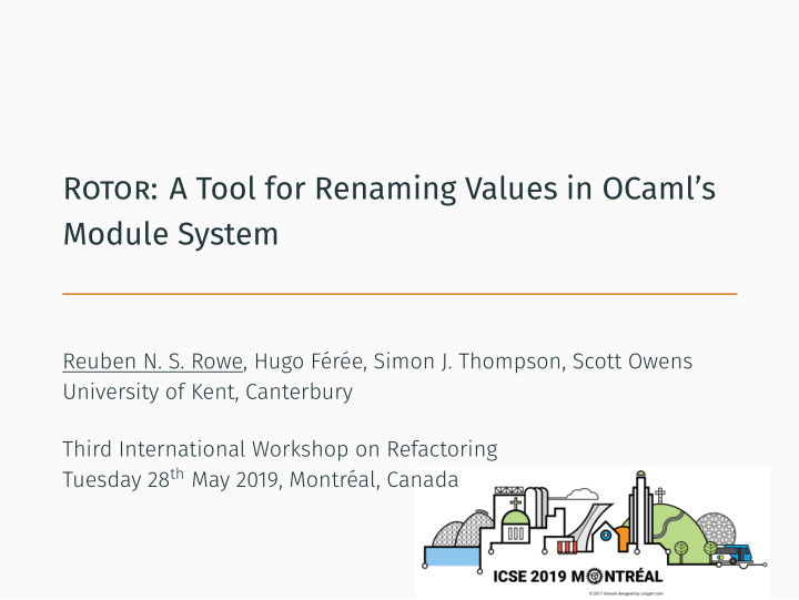 rotor a tool for renaming values in ocaml s module system