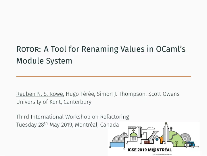 rotor a tool for renaming values in ocaml s module system