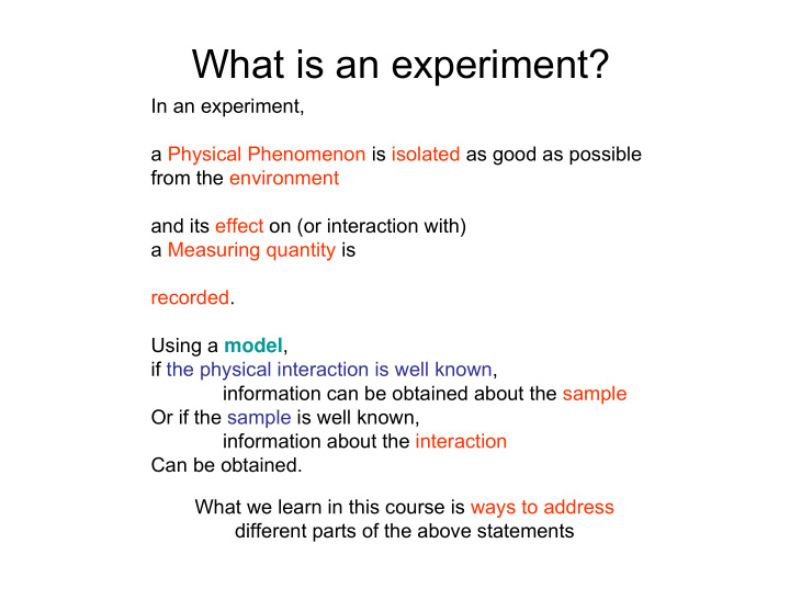 what is an experiment